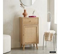 Swe ohemian Wood Decor Bathroom Furniture With 1 Drawer And 1 Shelf, 45 X 36 X 90 Cm, Natural