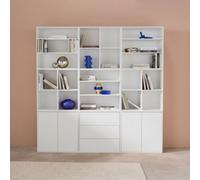 Swe ookshelf Kit White Wood Decor 9 Elements 100% Modular L 210 X W 35 X H 210 Cm Kompo