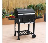 swe harcoal smoker barbecue with ash collector in Black swe lack