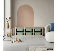Swe hildren Storage Unit With 6 Colourful Bins, Natural Greenish-Grey 97.5X21X29.4 Cm - Sora