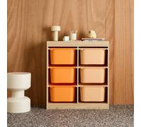 sweeek Children storage unit with 6 colourful bins, natural sweeek Natural