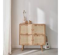 Swe hildren's 4-Door Chest Of Drawers With Wood Effect Boheme Kids Natural 80X30X80 Cm
