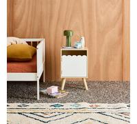 sweeek Children's bedside table, wood decor, 1 door in White sweeek White