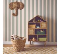 Swe hildren's Bookshelf With Wooden And Cane Effect Boheme Kids Natural 60X30X100 Cm
