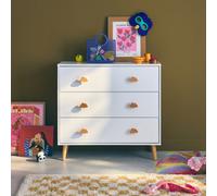 Swe hildren's Chest Of 3 Drawers Nephos White 80X30X75.7 Cm