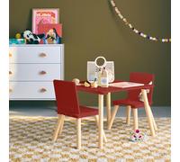 swe hildren's square table with 2 chairs pine legs in Terracotta sweeek Terracotta