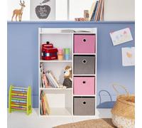 Sweeek - Children's Storage Unit With 4 Baskets Camille Pink 62X29.5X96 Cm