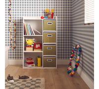 Sweeek - Children's Storage Unit With 4 Plant Fibre Baskets Camille Natural 129.5X62X96 Cm
