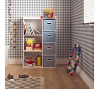 Sweeek - Children's Storage Unit With 4 Velvet Baskets Camille Blue 129.5X62X96 Cm