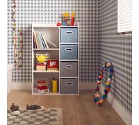 Swe hildren's Storage Unit With 4 Velvet Baskets Camille Blue 129.5X62X96 Cm