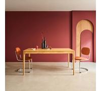 Swe lena 6-Seater Natural Rectangular Dining Table In Hevea Wood And Ash Veneer