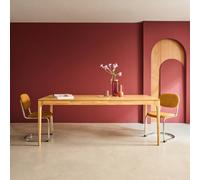 Swe lena 8-Seater Natural Rectangular Dining Table In Hevea Wood And Ash Veneer