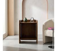 swe xotic acacia wood bedside table with 2 levels in Dark Brown swe ark Brown