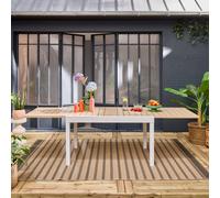 Sweeek - Extendable Aluminum Garden Table 8 Seats Elora White 135/270X90X75 Cm