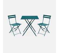 Swe olding Metal Bistro Garden Table 70 X 70Cm 2 Chairs Emilia Duck Blue 70X70X71 Cm