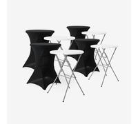 swe olding Steel High Reception Table With Protective Cover (set Of 4) in Black swe lack
