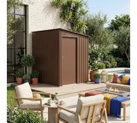 Swe arden Shed Lean To Shed 2.91M² Galvanized Steel With Sliding Door And Anchor Kit Terracotta 139X182X187 Cm - Bray