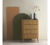 Sweeek - Grooved Decor Chest 4 Drawers Legacy Natural 80X45X100 Cm