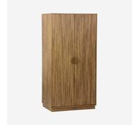 Sweeek - Grooved Mango Wood Effect Wardrobe Closet With 2 Doors - 90 X 59 X 1795 Cm - Celian