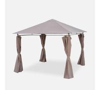 sweeek Heavy Duty 3x3m Gazebo With Curtains in Brown swe rown
