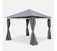 sweeek Heavy Duty 3x3m Gazebo With Curtains in Grey swe rey