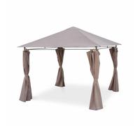 sweeek Heavy duty 3x3m gazebo with curtains in Taupe sweeek Taupe