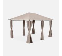 sweeek Heavy Duty 3x4m Gazebo With Curtains in Brown swe rown