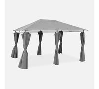 sweeek Heavy Duty 3x4m Gazebo With Curtains in Grey swe rey