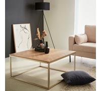 Sweeek - Herringbone Square Coffee Table Budapest Natural 80X80X40 Cm