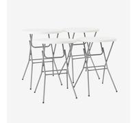 sweeek High Reception High Table Steel Folding Table (set Of 4) in White sweeek White
