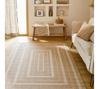 sweeek Indoor/outdoor jute hessian effect beige rug with patterns | Size: 120 cm x 160 cm swe eige 120 cm x 160 cm