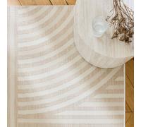 sweeek Indoor/outdoor rug with beige arch pattern, reclaimed polyester | Size: 160 cm x 230 cm swe eige 160 cm x 230 cm
