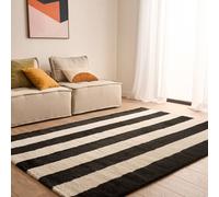 sweeek Indoor rug black & white stripes | Size: 200 cm x 280 cm swe lack 200 cm x 280 cm