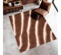 sweeek Indoor rug with brown striped pattern | Size: 80 cm x 150 cm swe rown 80 cm x 150 cm