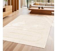 sweeek Indoor rug with geometric patterns cream | Size: 80 cm x 150 cm swe ream 80 cm x 150 cm
