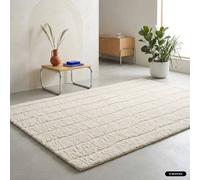 sweeek Indoor rug with linear pattern cream | Size: 80 cm x 150 cm swe ream 80 cm x 150 cm