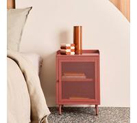 sweeek Industrial bedside table with 1 door metal in Terracotta sweeek Terracotta