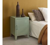 Sweeek - Industrial Metal Bedside Table With 1 Door Soho Light Green 38X38X57 Cm
