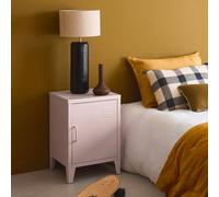 Sweeek - Industrial Metal Bedside Table With 1 Door Soho Pink 38X38X57 Cm
