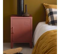sweeek Industrial metal bedside table with 1 door in Terracotta sweeek Terracotta