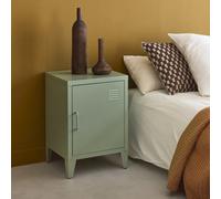 Sweeek - Industrial Metal Bedside Table With 1 Door Light Green 38X38X57 Cm - Soho
