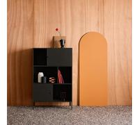 Sweeek - Industrial Metal Storage Cabinet With 6 Compartments Black 80X35X125 Cm - Oklahoma