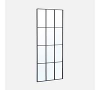 Sweeek - Industrial Rectangular Steel Mirror Terry Black 60X2.5X140 Cm
