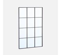 Sweeek - Industrial Rectangular Steel Mirror Terry Black 80X2.5X120 Cm