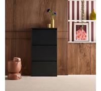 sweeek Industrial shoe cabinet with 3 drawers metal in Black swe lack