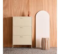 sweeek Industrial shoe cabinet with 3 drawers metal in Cream swe ream
