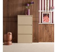 sweeek Industrial shoe cabinet with 3 drawers metal in Cream swe ream