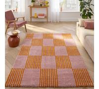 sweeek Interior checkered rug orange & pink | Size: 120 cm x 160 cm sweeek Orange 120 cm x 160 cm