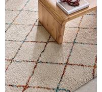 sweeek Interior Shaggy Rug Cream & Multicoloured | Size: 80 cm x 150 cm swe ream 80 cm x 150 cm
