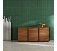Sweeek - Kuba 3-Door Walnut Wood Effect Sideboard L 160 X D 43 X H 75Cm